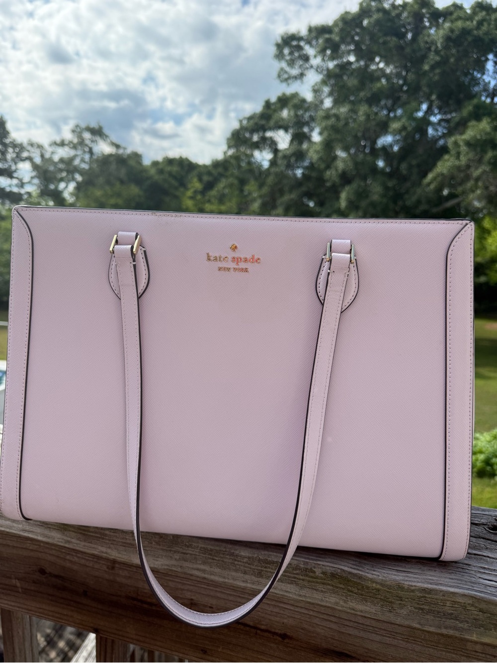 Authentic Kate Spade Madison Saffiano East West leather laptop case - Picture 2 of 10
